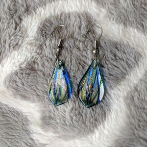 Glass Tear Drop Earrings
